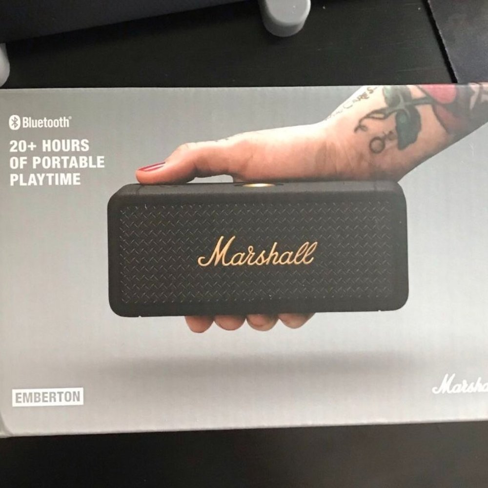 Marshall - Emberton Portable Bluetooth Speaker - Black & Brass